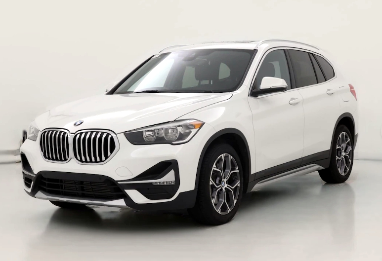 A white 2020-BMW-X1 automobile